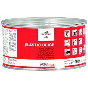 127976 2К Полиэфирная эластичная, доводочная шпатлевка "Elastic" беж.(2кг) CarSystem