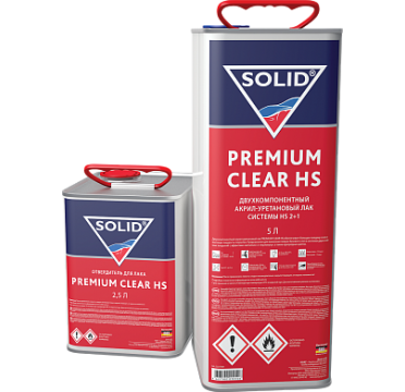 322.7500 SOLID PREMIUM CLEAR HS (5000+2500мл) - 2K лак системы HS (в комп. с отвердит.)